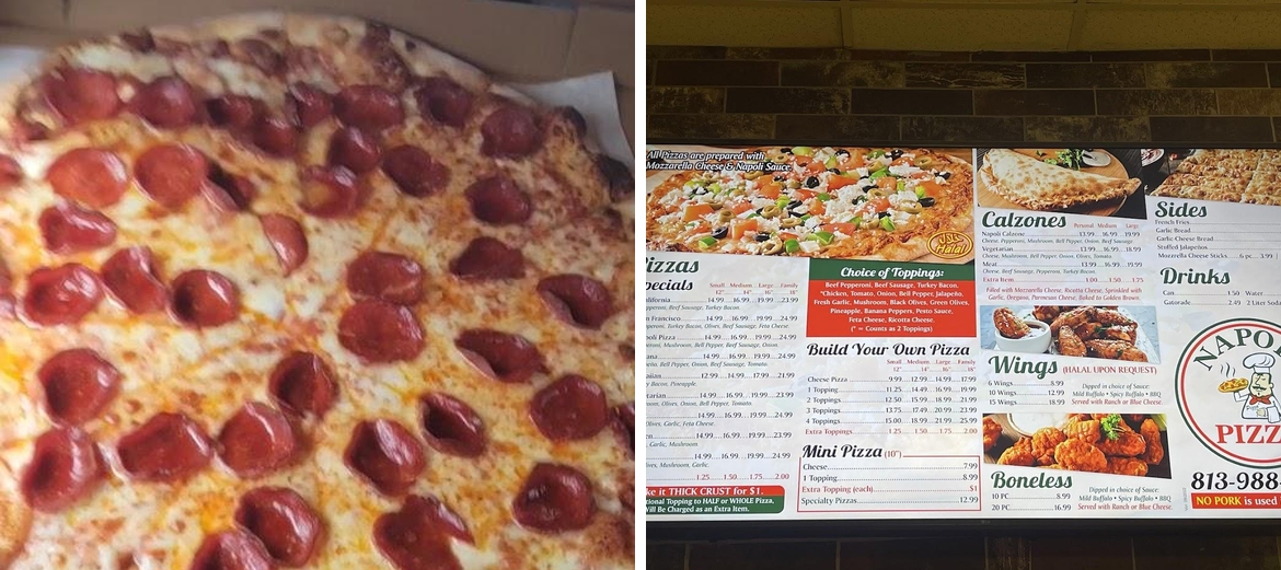 Napoli Pizza Menu